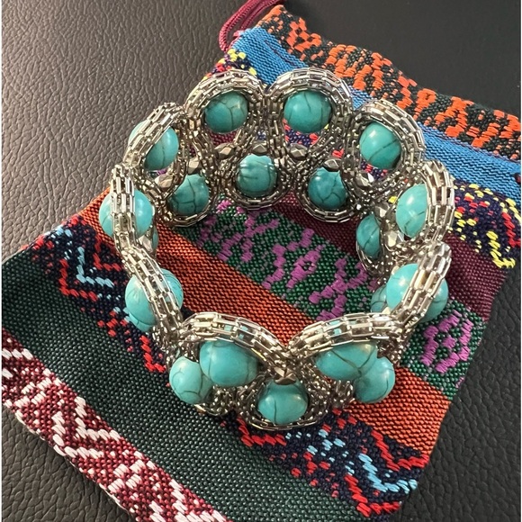 ❤️ STRETCH BRACELET with Turquoise Colored Beads Boho Hippie Southwestern - Picture 1 of 8